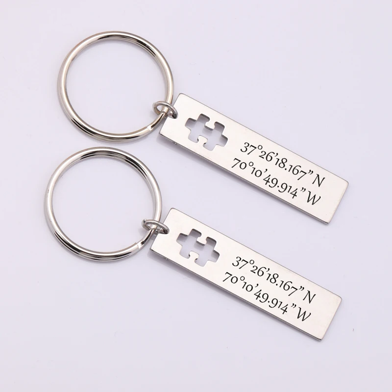 Персонализированные и долготу предметов ожерелье &quotкоординаты&quot брелок для