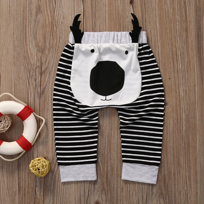 Штаны для малышей штаны с высокой талией и милыми животными повседневные