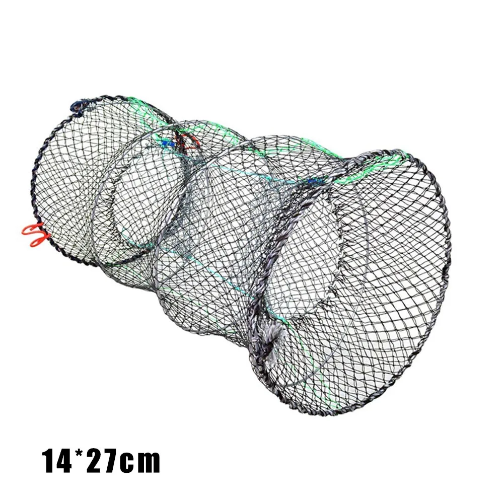 14cmx27cm Раков Краб Ловушка рыболовные сети на креветку, лобстера Клетка Складной Портативный рыболовные принадлежности FH99 - Цвет: 14cmx27cm