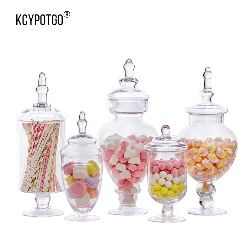 Kcypotgo Европейский стиль бак для хранения/Стеклянная банка для конфет, он подходит для украшения дома и свадебные украшения предметы мебели(5 шт./компл