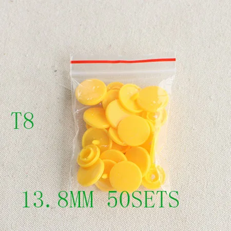 13.8MM 50Sets 50 комплектов KAM T3-T8 10,8-13,8 мм круглые пластиковые застежки кнопки застежки пододеяльник лист кнопки одежды аксессуары для детской одежды - Цвет: 13.8MM 50Sets