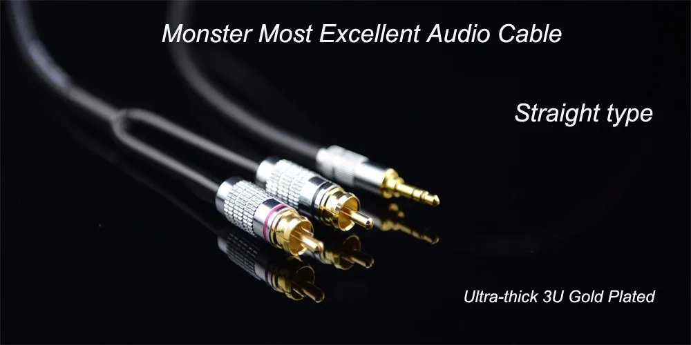 MonsterProlink Стандартный 100 аудио кабель стерео 3,5 мм до 2 RCA Y кабель для MP3 CD DVD tv, аудиокабель