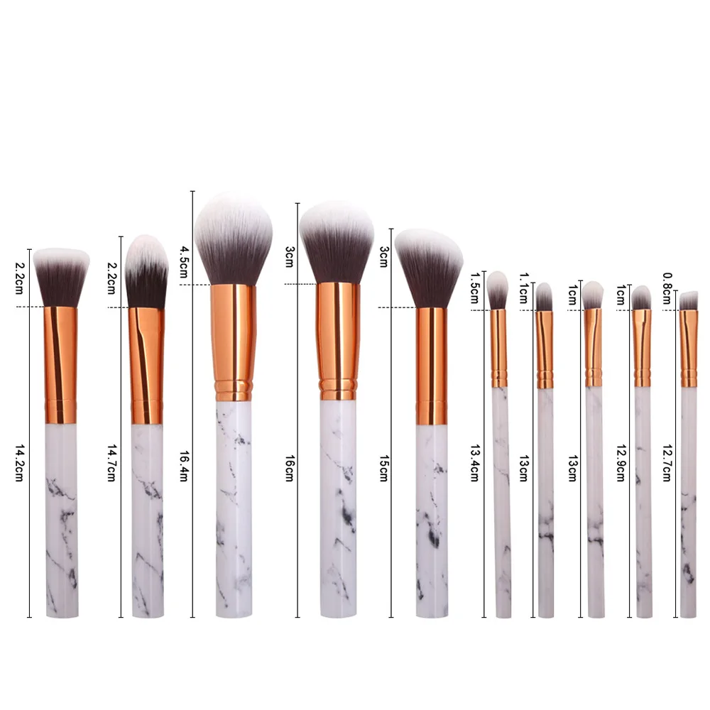 Mengjiao10pcs/набор кистей для макияжа, набор для косметической основы, пудры, румян, теней для век, кабуки, растушевка, Кисть для макияжа, красота