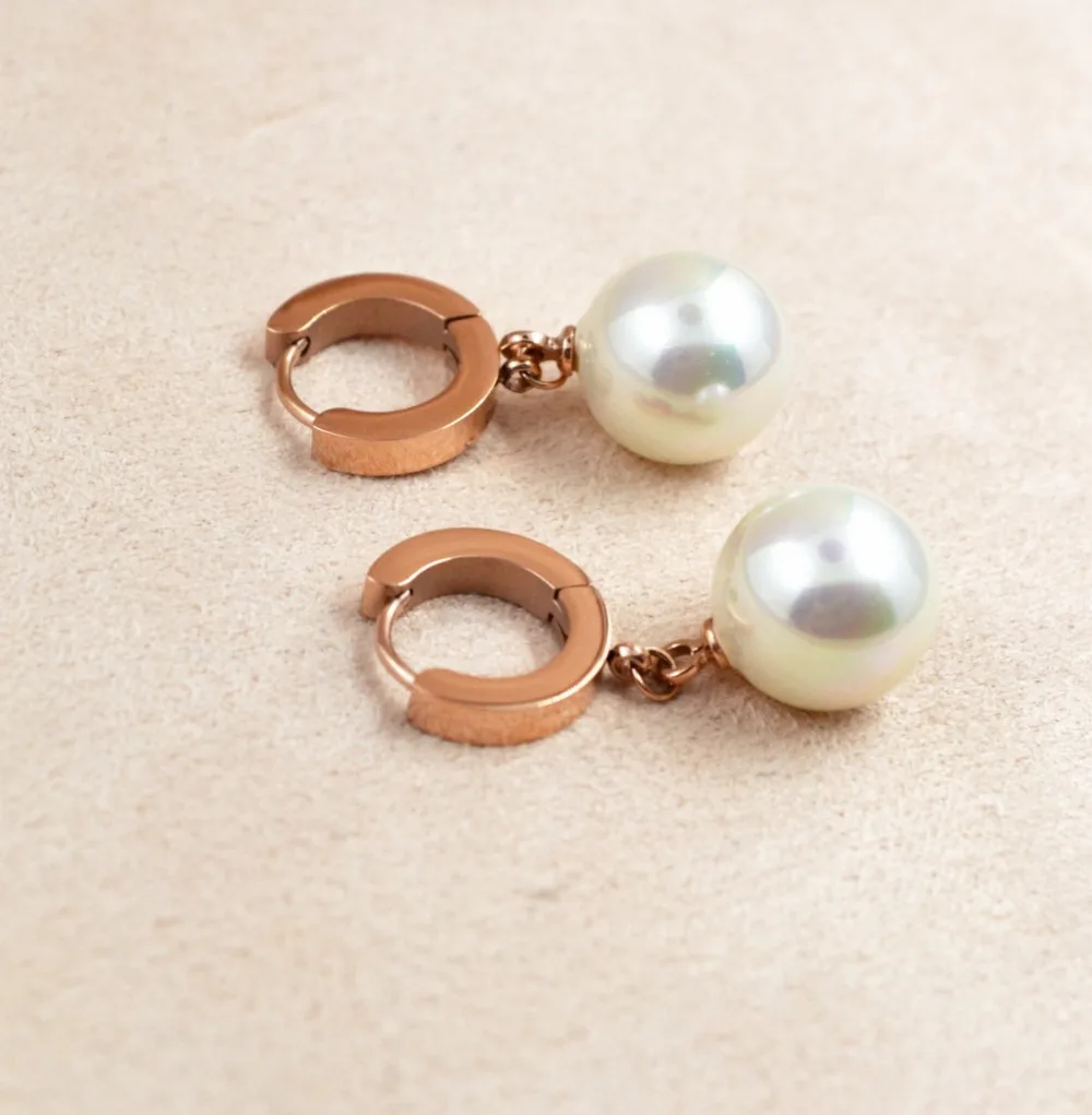 Элегантные женские круглый жемчуг серьги клип Для женщин модные Стиль подражали