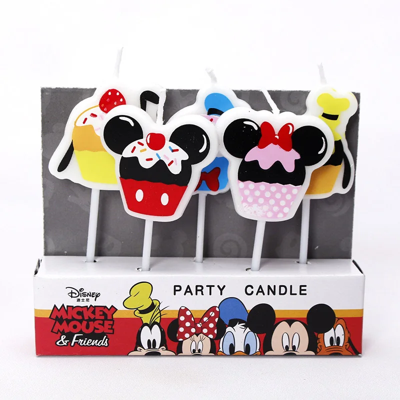 Disney 5 шт. фруктовый торт Микки и Минни Маус детские свечи украшение на день