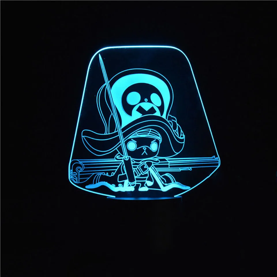 Светодиодные ночники с 3D рисунком аниме сменные сенсорной кнопкой для детей