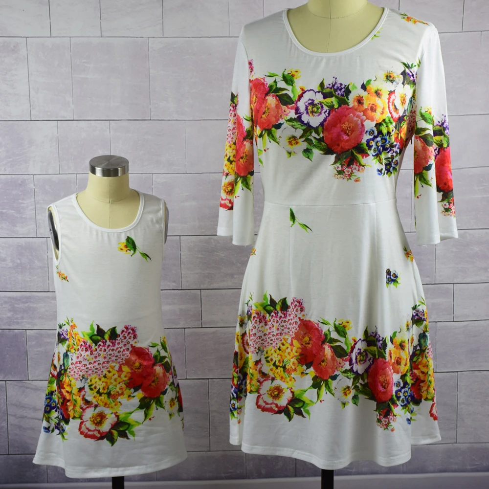 Белое короткое платье для мамы и дочки облегающая семейная одежда 3xl одинаковые