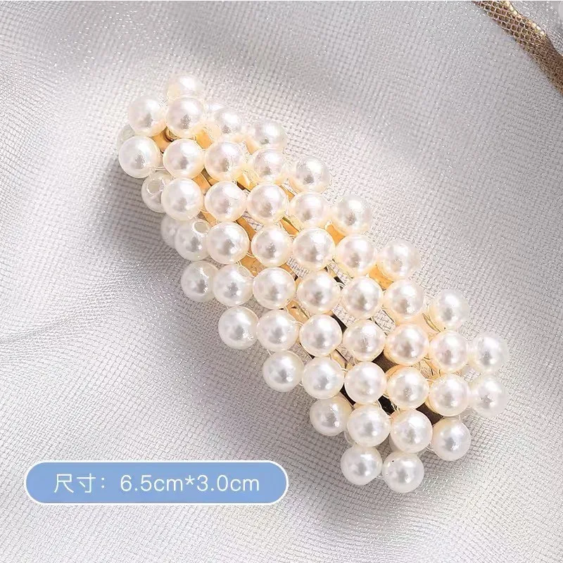 Full Pearl Gold Модные большие заколки для волос, корейские женские заколки с искусственным жемчугом и бусинами, заколки для волос, аксессуары для волос, украшения для девочек - Окраска металла: Full Pearl Gold