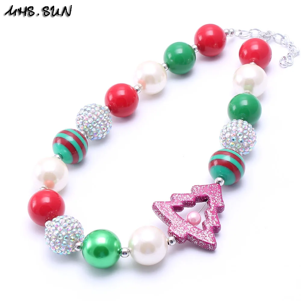 Рождественская елка MHS.SUN 2 шт. ожерелье сделай сам красные + зеленые бусины из