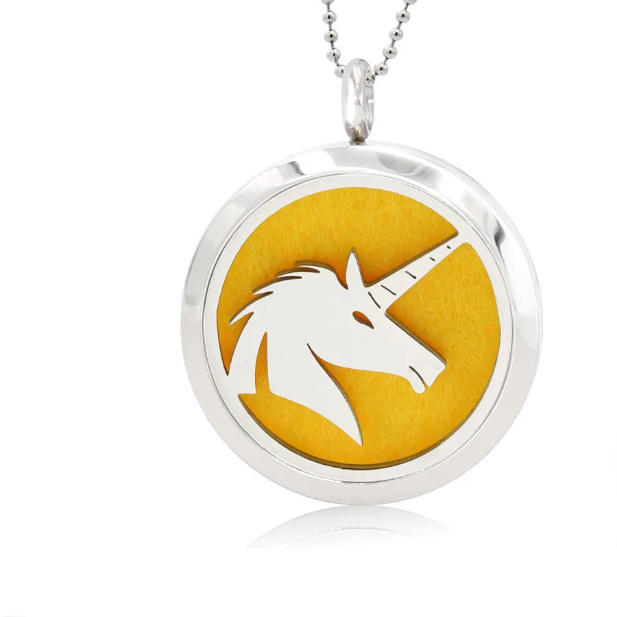 406 unicorn Медальон из нержавеющей стали 316L, собака, кошка, медведь, лапа, черепаха, 30 мм, ароматерапия, магнитный медальон/твист, духи, подвеска-диффузор, отправка 10p подушечек - Окраска металла: 406 unicorn