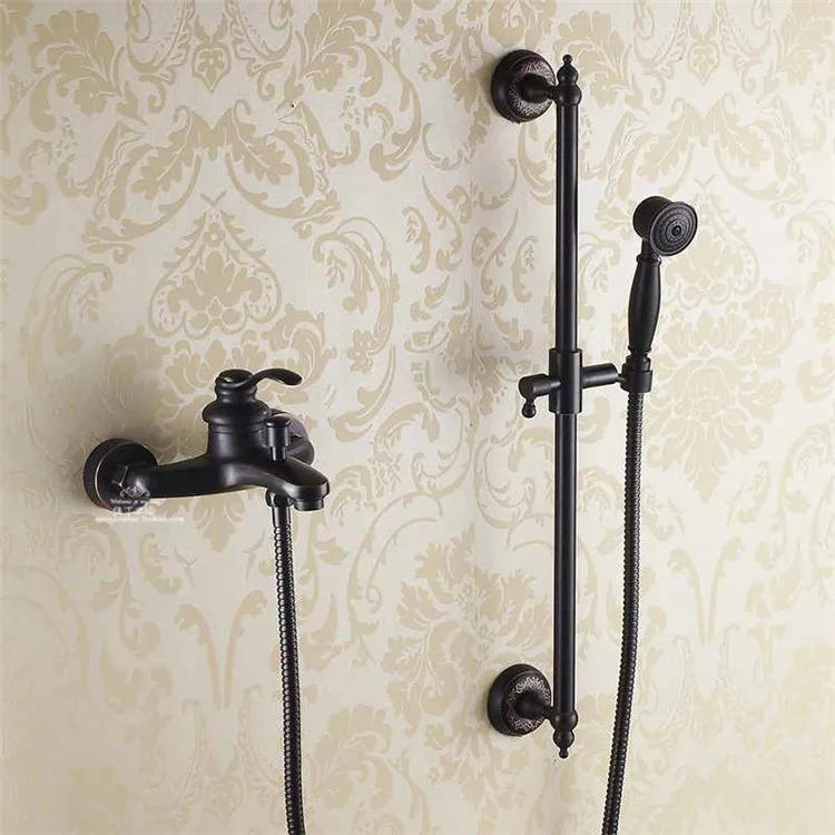 Ванная комната винтажный никелевый матовый черный латунный простой душевой
