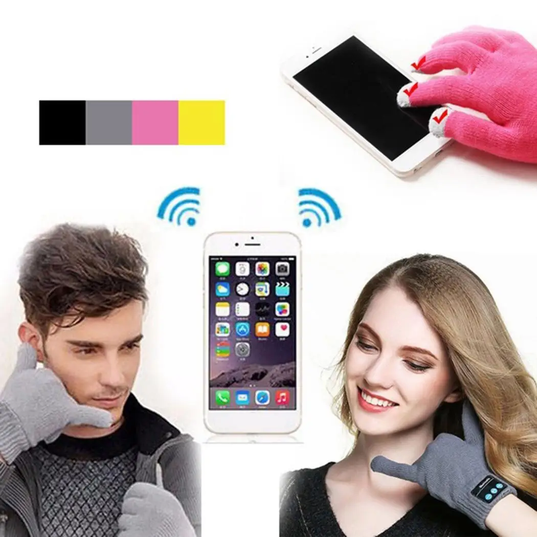 V4.2 беспроводные bluetooth перчатки гарнитура звонки музыка 75 г пара вязаных