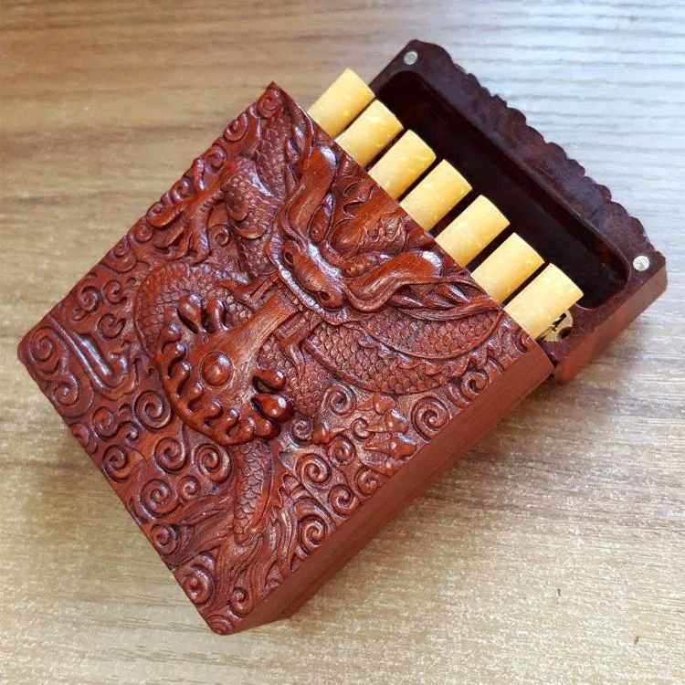 Коробка для сигарет из цельного дерева коробка отлично вырезанный набор