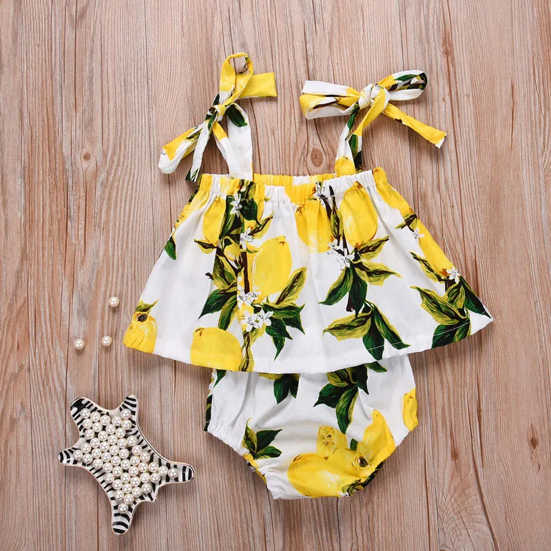 2018 Summer Newborn Baby Girl Clothes Floral Tank Top T-shirt+Shorts Briefs 2PCS Outfits Bebek Giyim Toddler Kids Clothing Set | Детская