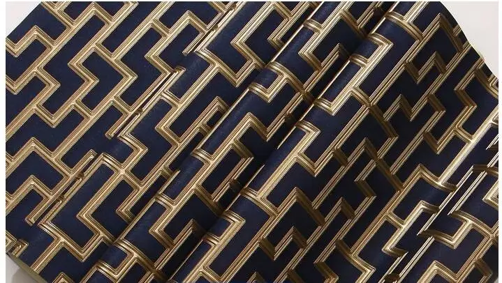 Royal blue Beibehang Китайский классический стиль миллион слов сетки ТВ стены фон обои нетканые ультра-толстые глубокие рельефные обои - Цвет: Royal blue