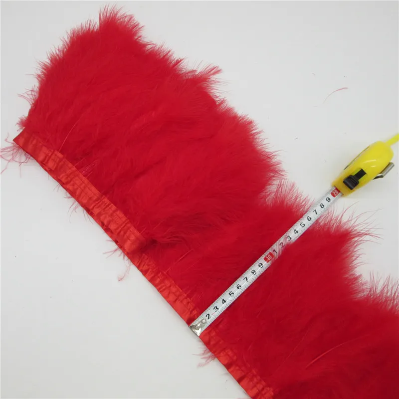 Pa&ntilde;o de poda de plumas de pavo dorado, banda lateral de 10 yardas, 15-18CM, bricolaje, adorno de plumas, artesan&iacute;a decorativa para escenario de Carnaval-1