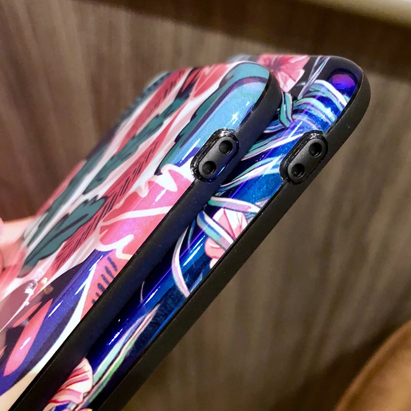 Чехол для Huawei P20 Lite чехол Nova 3E Роскошный с листом и цветком Blu-ray телефона чехлы