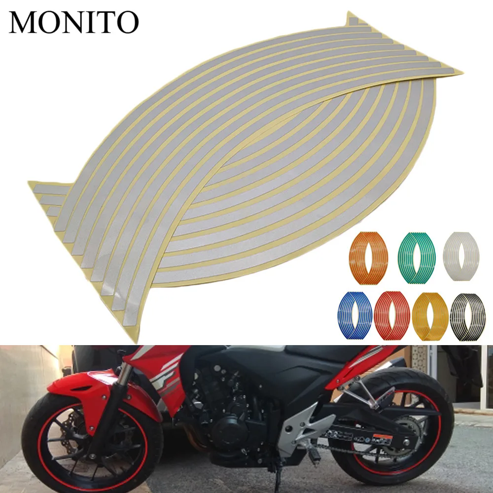 Pegatinas reflectantes para rueda de motocicleta, cinta adhesiva para Honda CBR250R CBR 250R VFR 1200 F VFR1200 NC 750 S/X, accesorios
