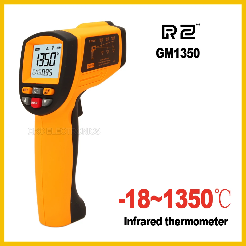 RZ GM1350 Бесконтактный 50:1 ЖК дисплей ИК инфракрасный цифровой Температура пистолет