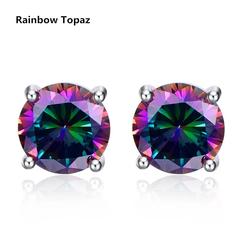 Женские серьги гвоздики из серебра 100% пробы с натуральным камнем|stud earrings|natural topaz