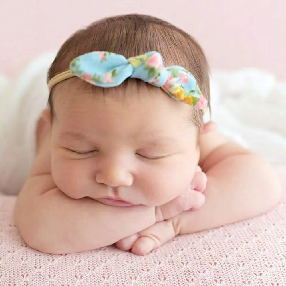 

1PCS Bohemian Newborn Chiffon Bow Head Band Hair Accessories Elastic Rabbit Ears Knot Hairband Nylon Headband Birthday Gifts