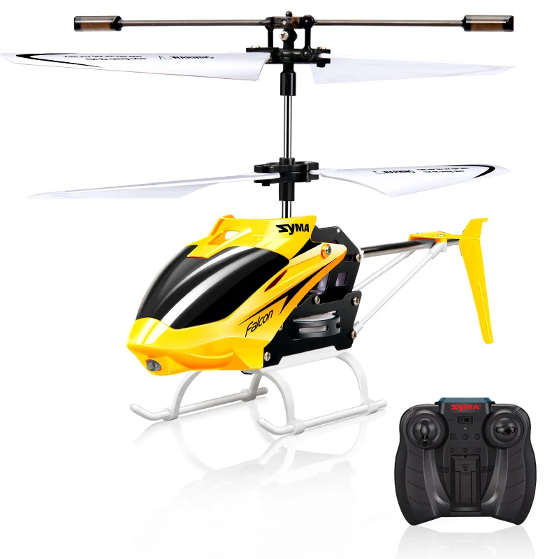 YELLOW Oroginal SYMA W25 2CH крытый малых RC электрический алюминиевый сплав беспилотный вертолет небьющиеся для мальчиков игрушки приколы - Цвет: YELLOW