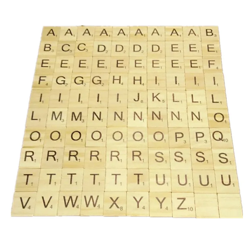 uppercase letter 100 шт./компл. английские слова деревянные буквы алфавитная плитка черный царапают буквы и цифры для поделок из дерева - Цвет: uppercase letter