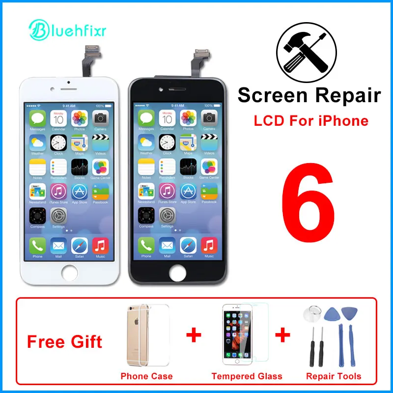 AAA Качество для iPhone 7 8 Plus ЖК с сенсорным экраном ремонт для iPhone 6 ЖК черный белый без битых пикселей