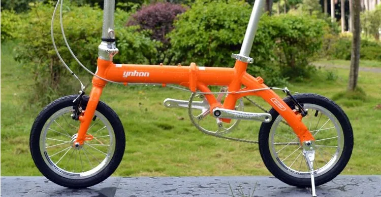 Оранжевый 14 дюймов BMX Складная велосипедная Рама 6061 алюминиевый сплав V тормозные рамы с Передней Вилкой 74 мм Задняя рама 85 мм черный/красный/белый/серебристый - Цвет: Оранжевый