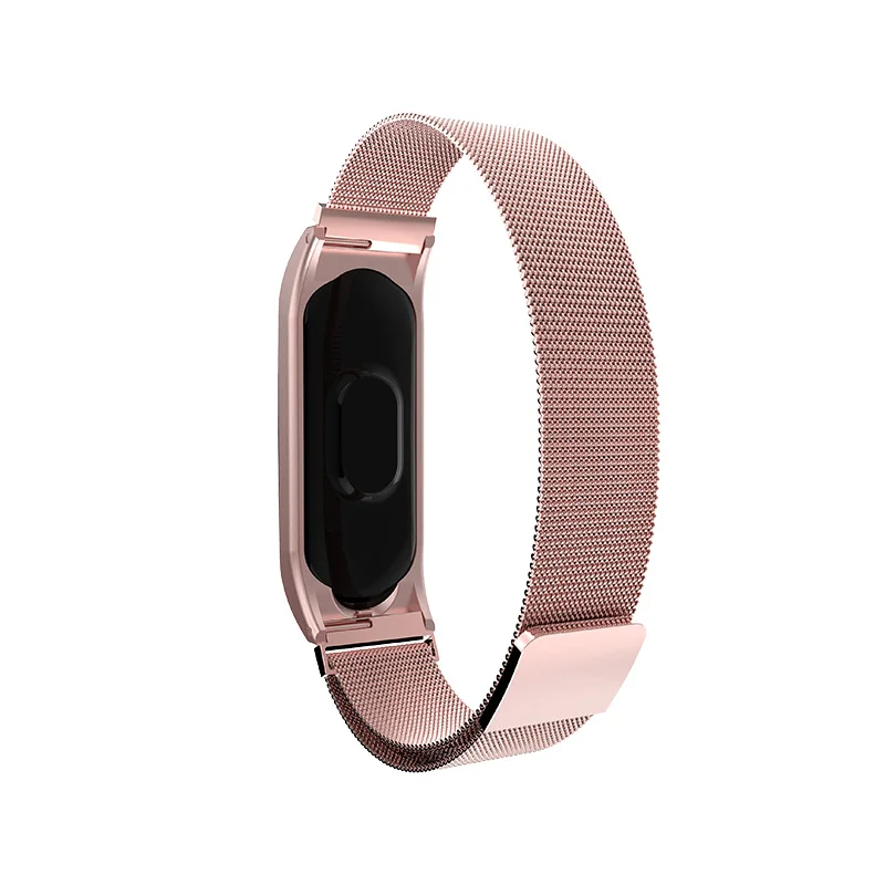 Ремешок металлический для Mi Band 4 сменный Браслет из нержавеющей стали с магнитной