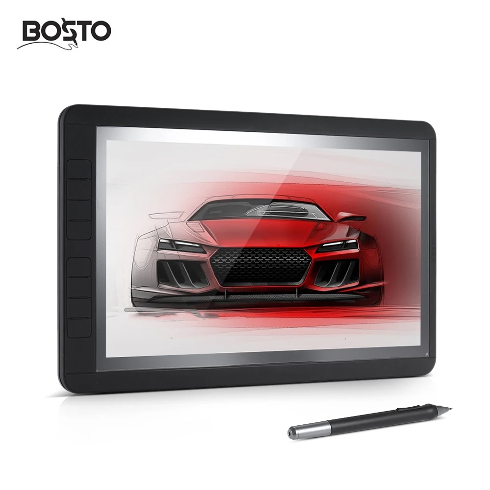 Bosto 13HD 1" IPS 1920*1080 графика графический планшет совета Комплект давление 2048 уровня 2 в 1 передачи легко переносить bosto графический планшет графический планшет для рисования тачпад планшет для рисования