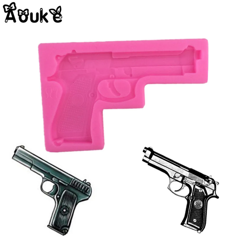 

Gun Toy Pistol Shape Fondant Cake Silicone Mold 3D Embossed Chocolate Mould Pastry Biscuits Molds DIY Kitchen Baking Tools M079