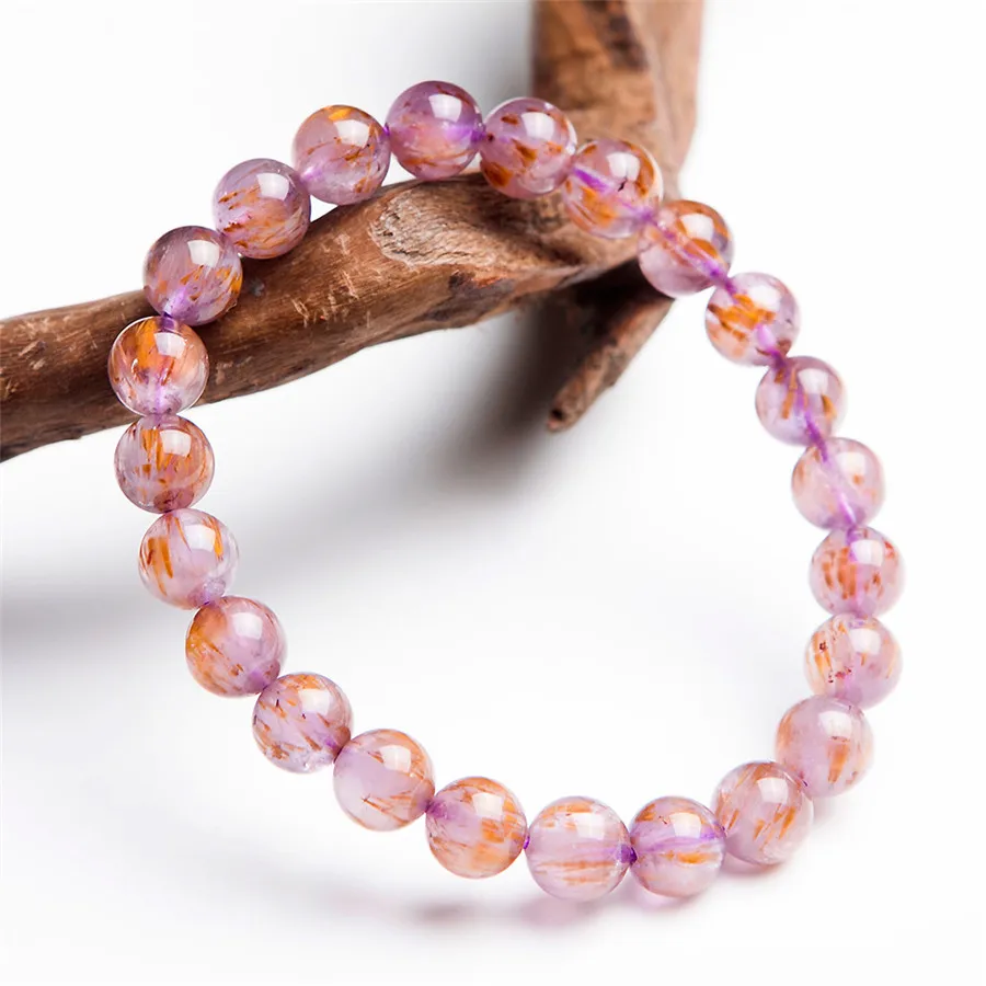 8 мм натуральный каксинит Rutilated кварц драгоценный камень прозрачный Кристальный