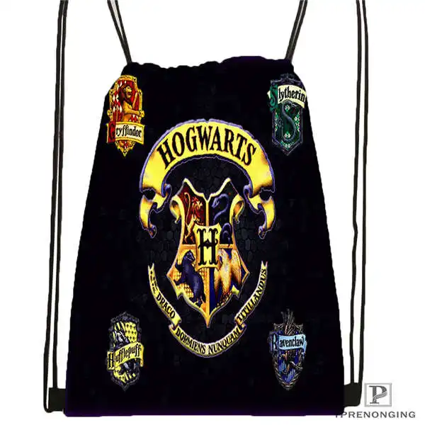 Drawstring Backpack Изготовленная на заказ harry_potter_hufflepuff походная сумка на шнурке милый рюкзак для детей(черная спинка) 31x40 см#20180611-02-96 - Цвет: Drawstring Backpack