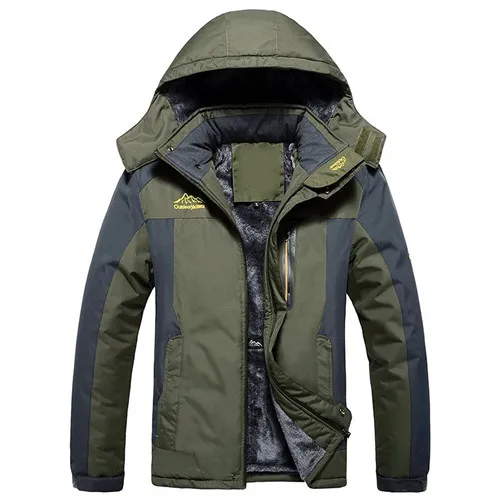 wish801-Green Зимние куртки мужские с капюшоном Теплая Флисовая утолщенная куртка мужская ветровка водонепроницаемая верхняя одежда мужская одежда размера плюс M-9XL - Цвет: wish801-Green