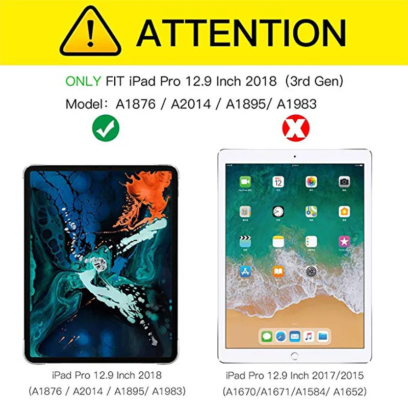 Тонкий умный чехол для iPad Pro 12 9 2018 с держателем карандашом трифолд подставка