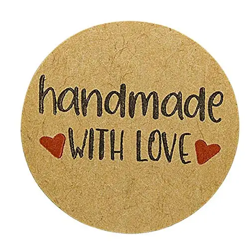 

500pcs "handmade with love" Stickers for birthday party wedding decoration sticker home kitchen table decorations roll sticker