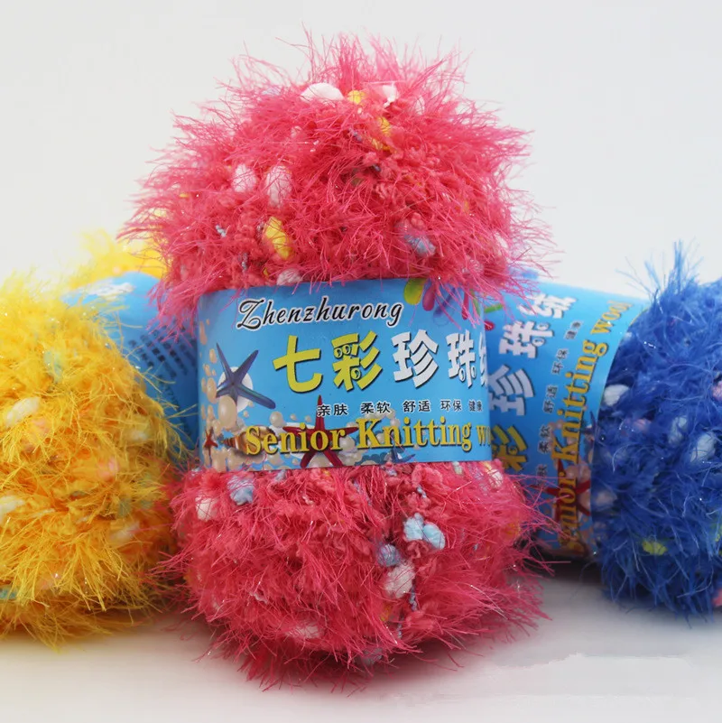 500 г/лот красочная жемчужная норковая кашемировая пряжа для вязания длинная