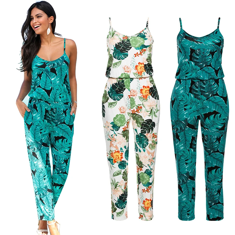 Печатные комбинезоны Для женщин с плеча Playsuit Лето 2017 г. боди Новинки для модные