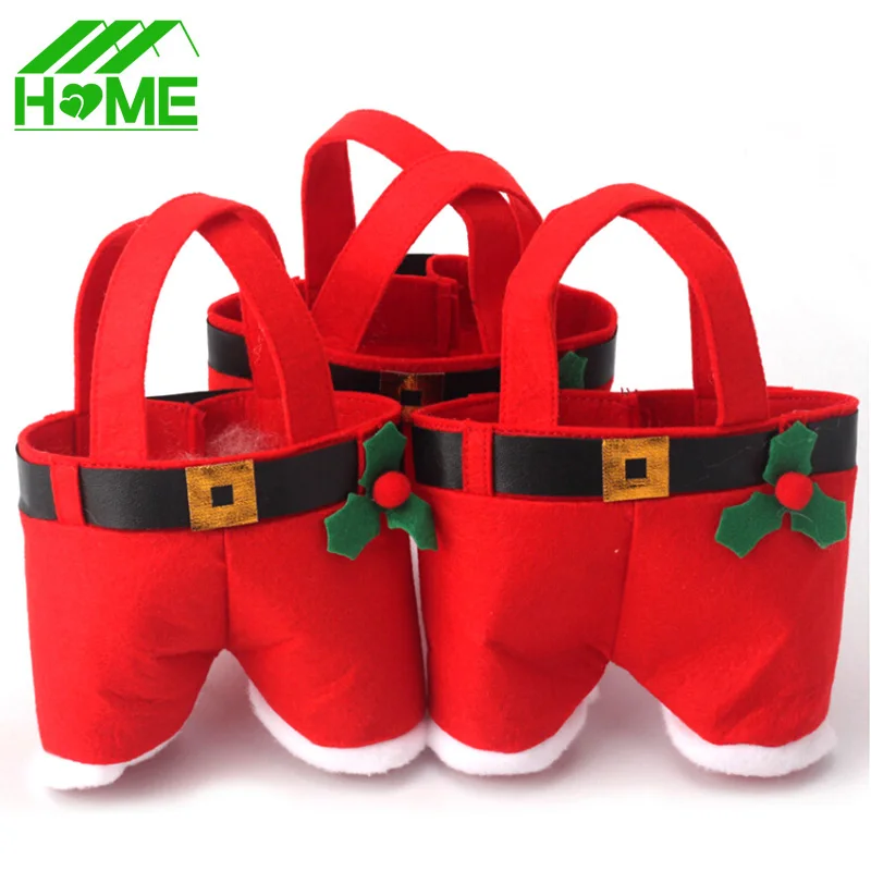 4 шт. красный Рождественский подарок Подарочная сумка Санта-Клаус Декор Конфеты