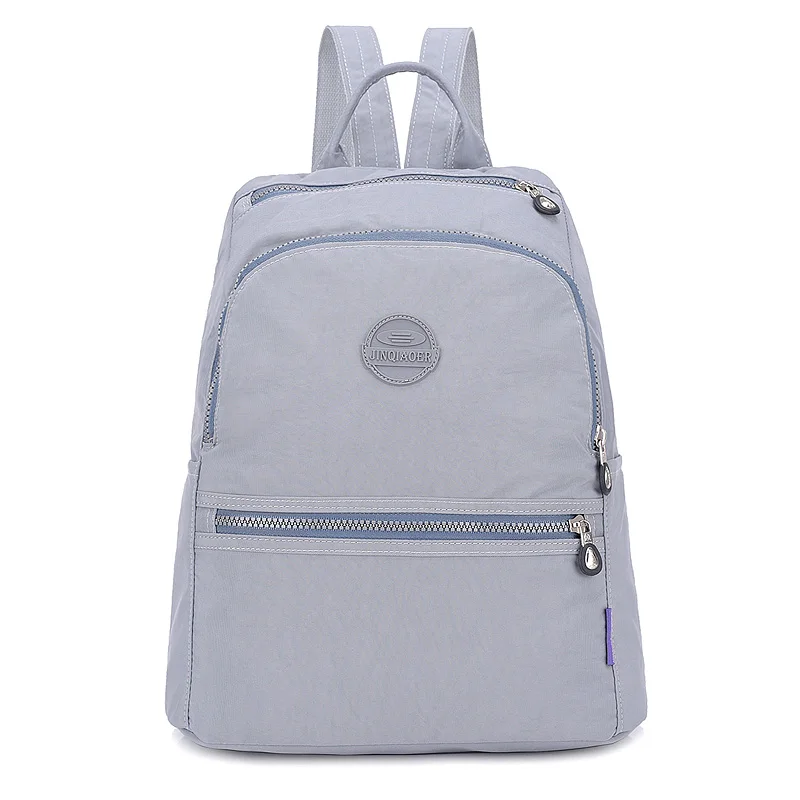 Школьный рюкзак для девочек-подростков Mochila Feminina, женские рюкзаки, нейлоновый водонепроницаемый повседневный рюкзак на плечо, женский рюкзак - Цвет: sliver grey