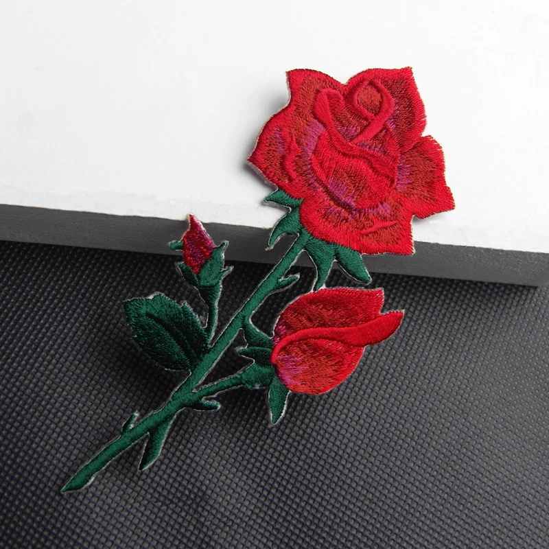 1 шт. вышитая красная роза для одежды | Дом и сад