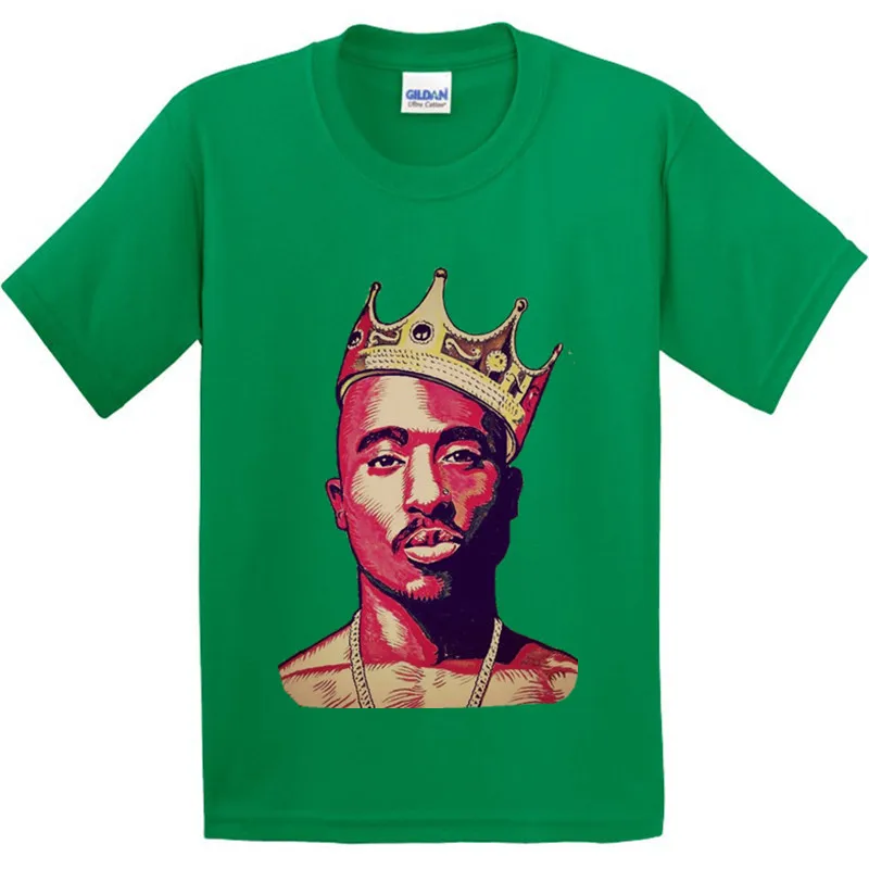 100% хлопок Детская мода 2pac Хип хоп Swag смешная футболка детская Tupac Amaru Shakur Одежда