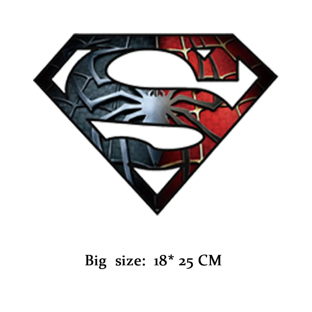 PA-192 Big size Superman Spiderman Batman Железный на уровне А патч для DIY Футболки Термотрансферная нашивка аппликация значок аксессуар украшение - Цвет: PA-192 Big size