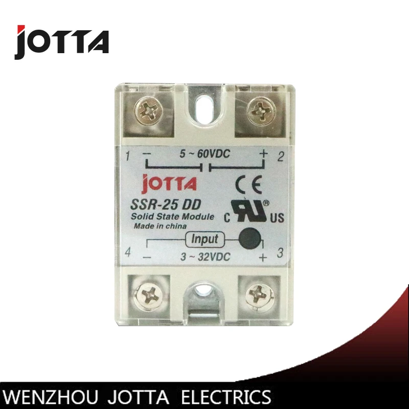 SSR 25DD DC Контроль белый корпус Однофазное твердотельное реле 25A вход 3 32 В Выход 5 ~ 60