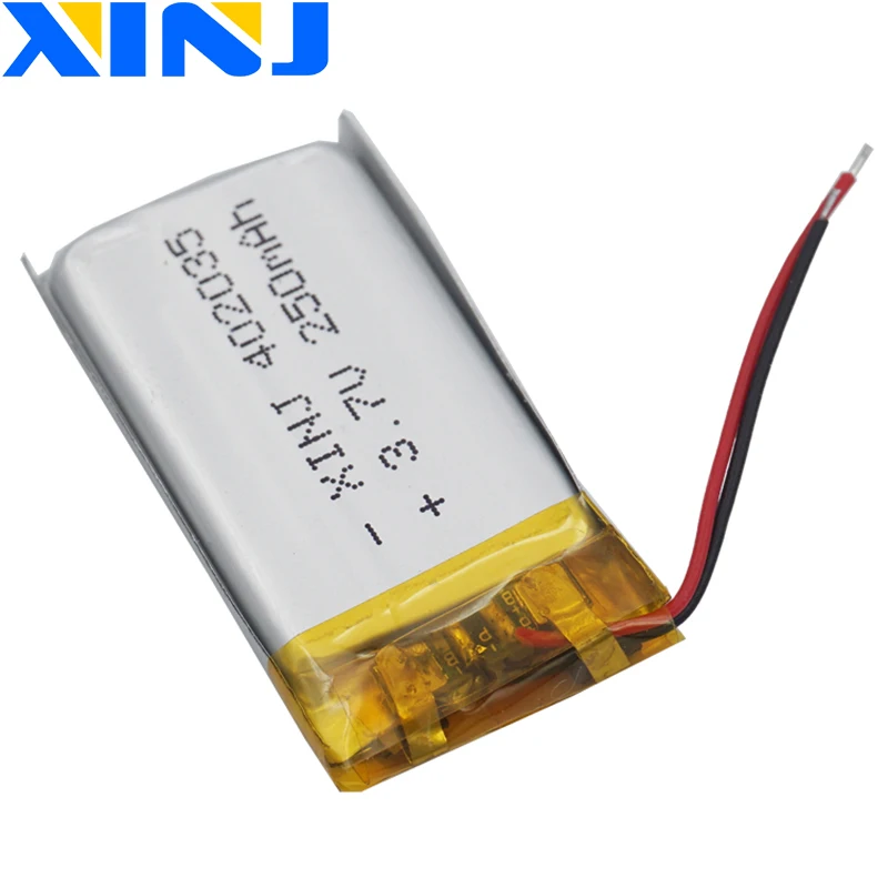 XINJ 10 шт 3 7 V 250mAh литий полимерный Батарея липоэлементный 402035 для Mp3 3D очки наушники