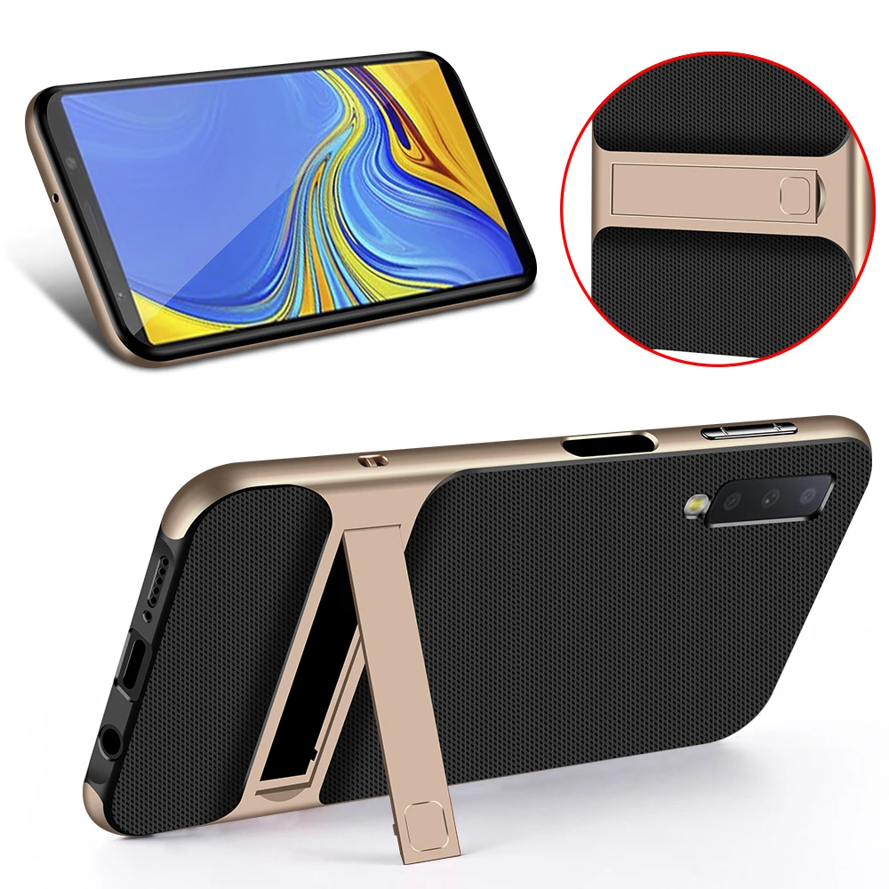 Для samsung Galaxy a7 чехол Роскошный мягкий силиконовый+ PC чехол с подставка гибридная Защита от царапин защитная задняя крышка чехол для samsung a7 A750