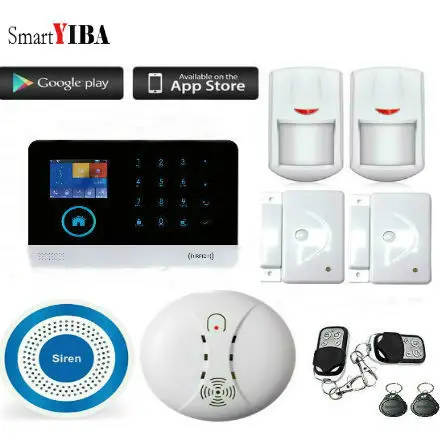 YB103069 SmartYIBA приложение Управление Беспроводной RFID GSM сигнализация Wi-Fi GPRS SMS безопасности умный дом сигнализации Наборы DIY Камера наблюдения солнечных Siren - Цвет: YB103069