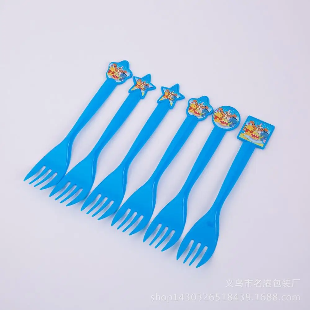 fork6pcs Disney Винни Пух Детская День рождения украшения набор с Винни-пухом для м/ф Винни-Пуха и День рождения поставки активности вечерние поставки - Цвет: fork6pcs