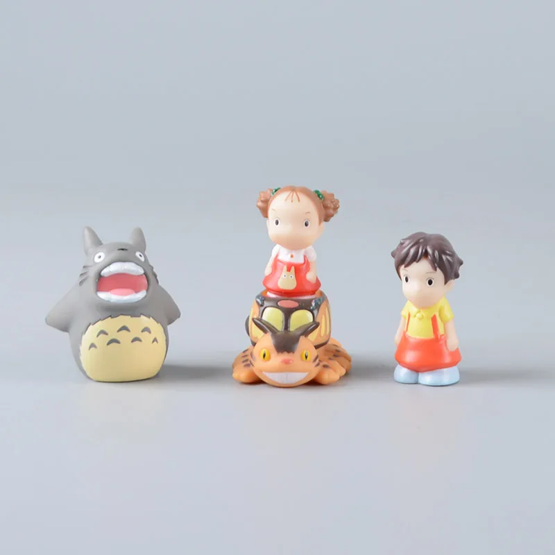 Studio Ghibli Миядзаки Хаяо ТОТОРО Фигурку Детские Игрушки Японского Аниме ПВХ Мини-Набор Палец Куклы Игрушки Figuras Детей куклы